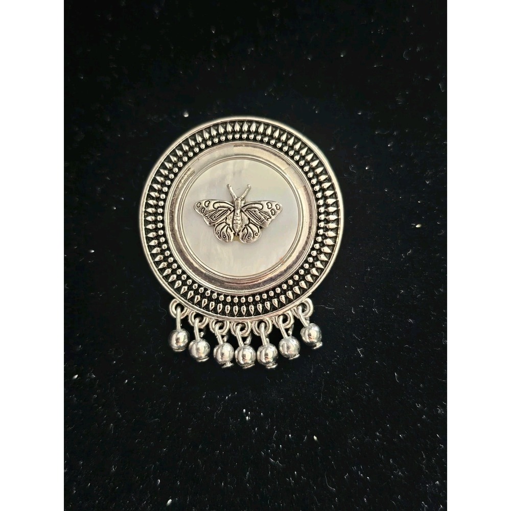 Beautiful‎ Lia Sophia "MEMENTO" Pendant/Slide & Pin, M-O-P, NWOT Moth